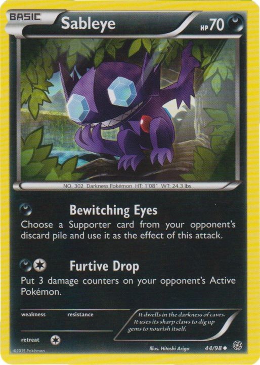 Sableye 44/98 Uncommon Ancient Origins Pokemon Lightly Played