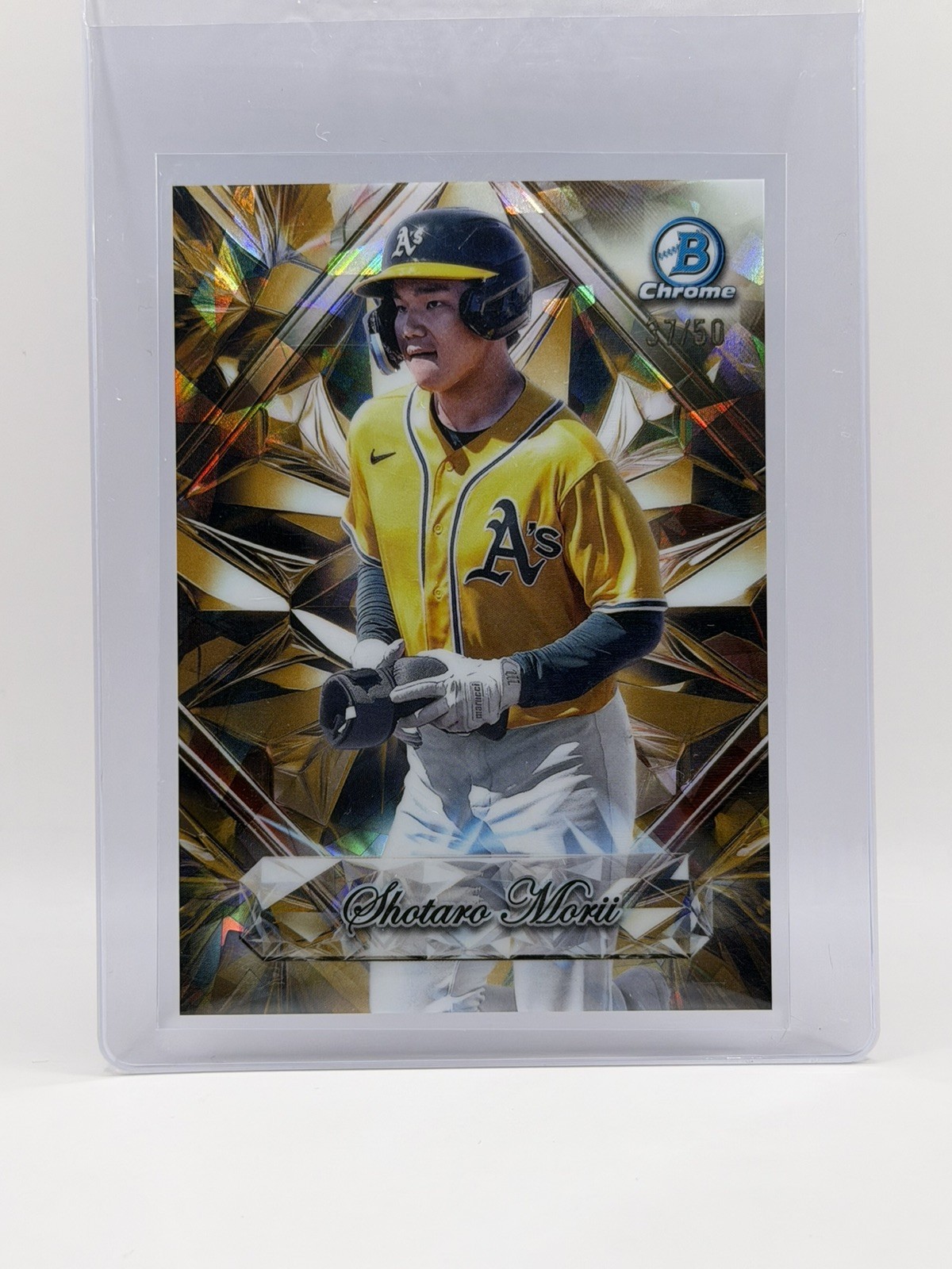 2025 Bowman Chrome Sapphire Shotaro Morii Sapphire Selections Gold /50 A’s