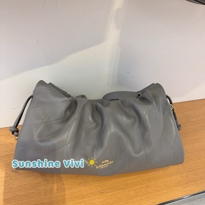 NWT Coach Faye Large Shoulder Bag With Quilting Gold/Slate CCZ58