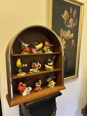 Vintage Porzellan Vögel Und Blumen Franklin Mint 1986 Bird 9 Stück + 3 Gratis