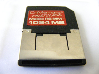 1GB Multimedia Card RS-MMC mobile Plus ( 1 GB RS-MMC Plus ) + Adapter CnMemory