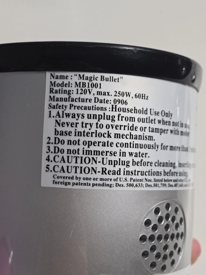 Magic Bullet Blender MB1001 Motor Base Two Cups Extra Blade -D8 - Image 3 of 3