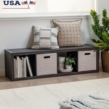 4-Cube Vertical Storage Organizer Open Back Bookcase Home Office Display Shelves