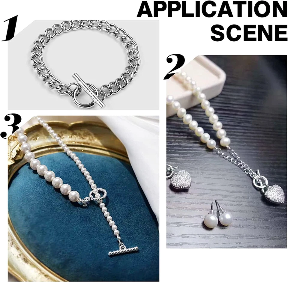 60 Sets Toggle Clasp, 15 Styles T-Bar Closure Clasps IQ Toggle Clasps Flower Hea - Image 3 of 4