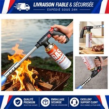 Torche à gaz butane à long tube pour soudure, camping et barbecue
