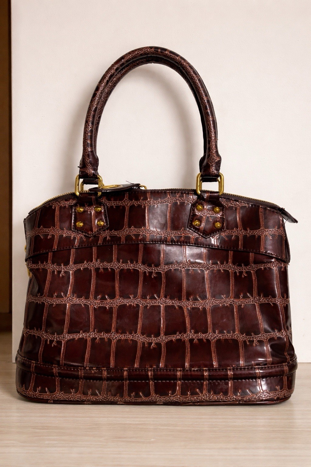 Borsa Gucci vintage In Pelle Marrone Spedizione Gratuita