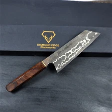 Handmade Japanese Damascus Chef Knife Sanmai ,52100 steel core ,Rosewood Handle