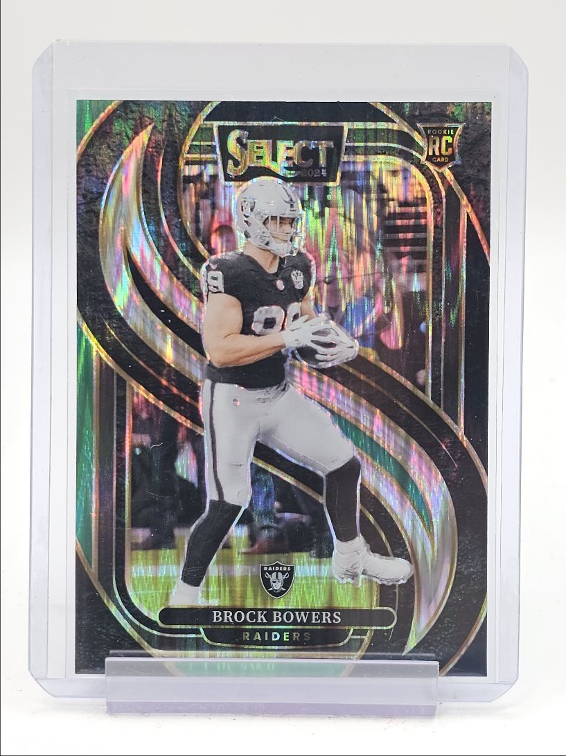 BROCK BOWERS 2024 SELECT PREMIER LEVEL ROOKIE BLACK GREEN SHOCK RC Q5597