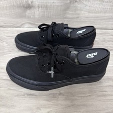 Vans Authentic Black/Black Canvas Lace Up Shoes Sneakers Mens US 5 Womens US 6.5