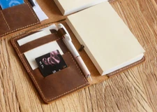 for B6 book jacket cover pen bag notebook slipcase holder cow leather brown X155
