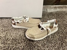 Womens Cow Print And Tan Shoes Size 6