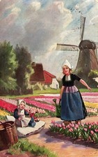 Mother with Child, Doll, Windmill, Tucks Postcard No 9780A, 1929