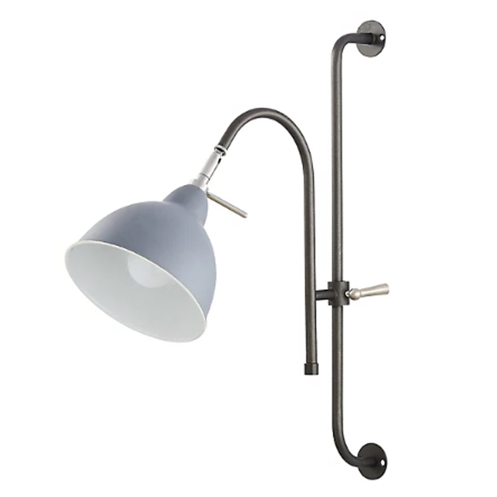 Litecraft Wall Light Industrial Plug-in Adjustable E14 1 Arm - Pewter Clearance