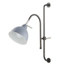Litecraft Wall Light Industrial Plug-in Adjustable E14 1 Arm - Pewter Clearance 