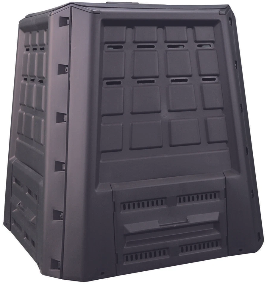 Compostiera da Giardino in PP 380 Litri 80x80x82h cm Antracite BC380N DecHome