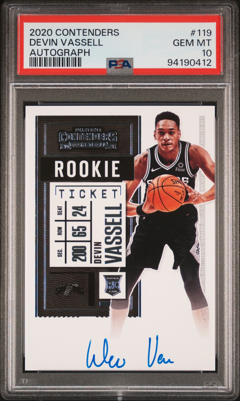 2020 CONTENDERS AUTO #119 DEVIN VASSELL PSA 10
