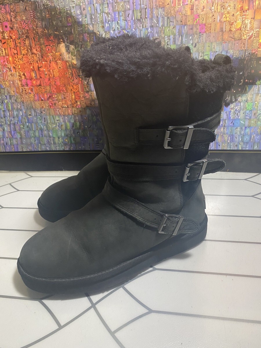 UGG AUSTRALIA S/N 1013856 GRAY SUEDE SHEARLING BOOTS Sz 8 | eBay