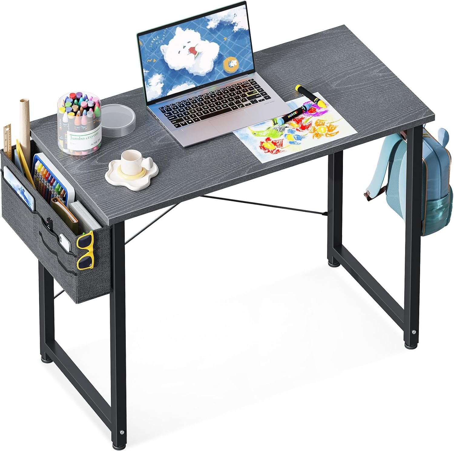 Laptop Desk Study Desk, 32 Inch Small Desk, Writing Desk with Storage, Work Tabl