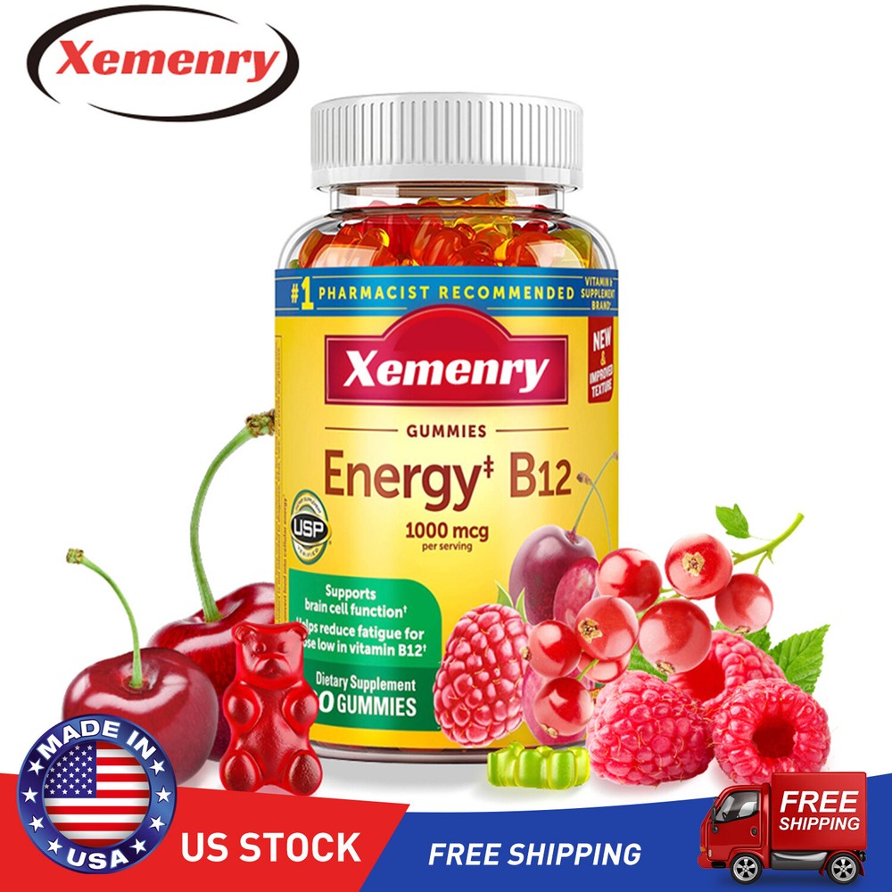 Energy B12 Gummies - Immune Support Nervous System Memory Booster Mood Support