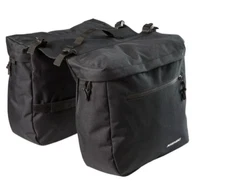 NWT Nishiki Black One Piece Over-Rack Pannier Bags-4 Zippered Compartments