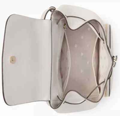 Kate Spade Kristi Medium Flap Backpack Cement Gray Leather  display picture 2