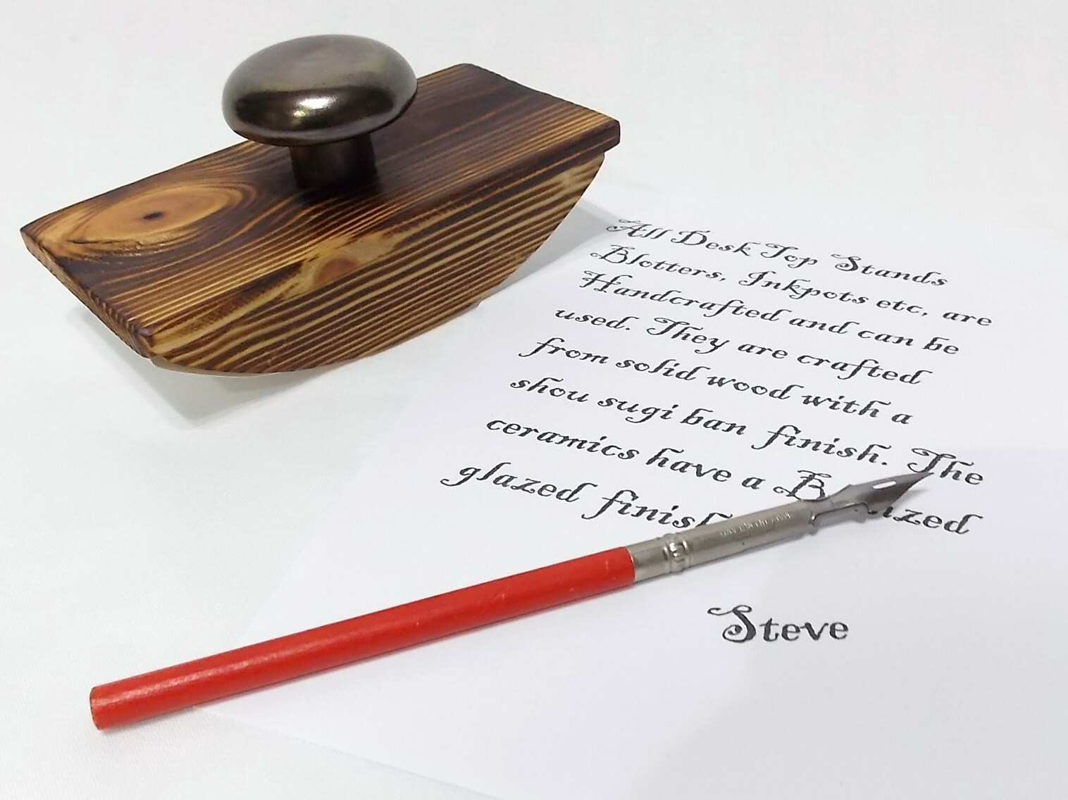 £17.99 Calligraphy ink blotter desk top ink fountain pen dip blotting