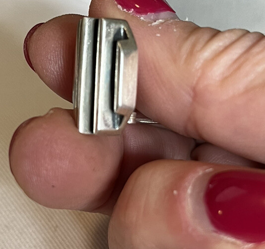 Sterling Silver solid vintage Grated Pierced Earr… - image 4