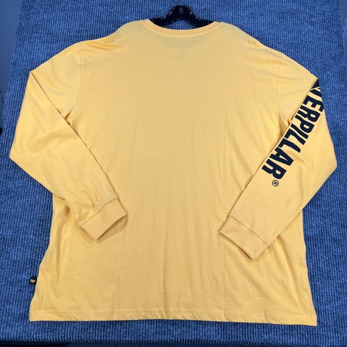 Caterpillar CAT Shirt Mens 2XL XXL Yellow Long Sleeve Crew Neck Casual Work New - Picture 13 of 14