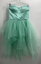 Sherri Hill Women's Sleeveless Seafoam Teal Dress Size 14 Style # 21246