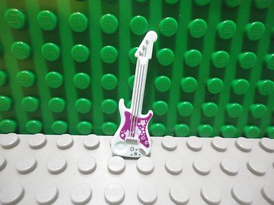 Lego 1 Light Aqua Electric Guitar with Silver Strings and Stars NEW
