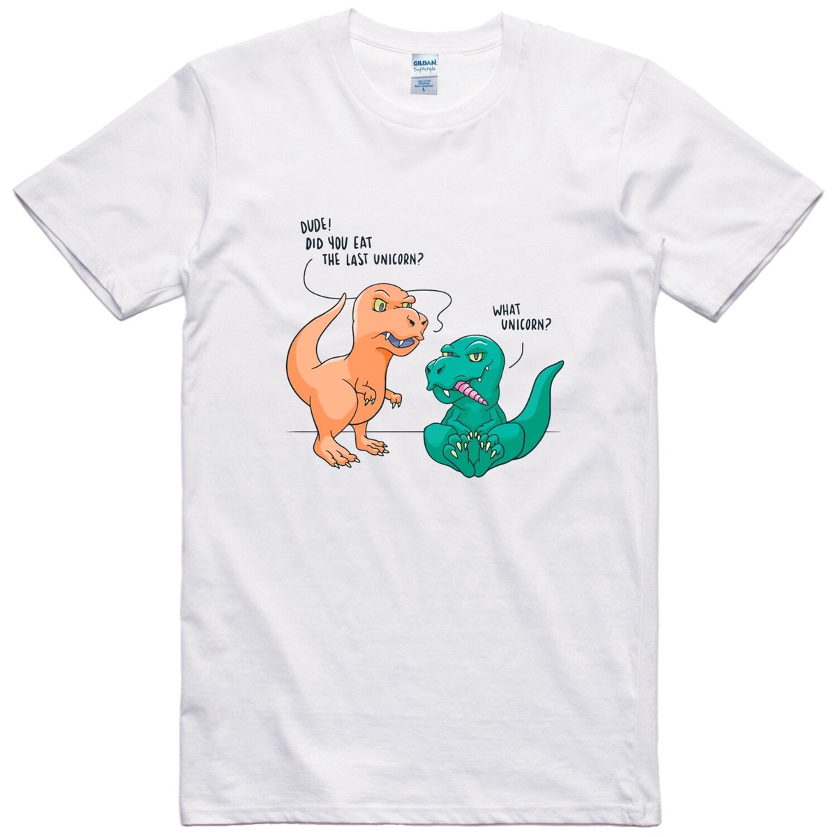 Unicorn Funny Mens Dinosaur T Shirt Design Regular Fit Cotton Tee | eBay UK