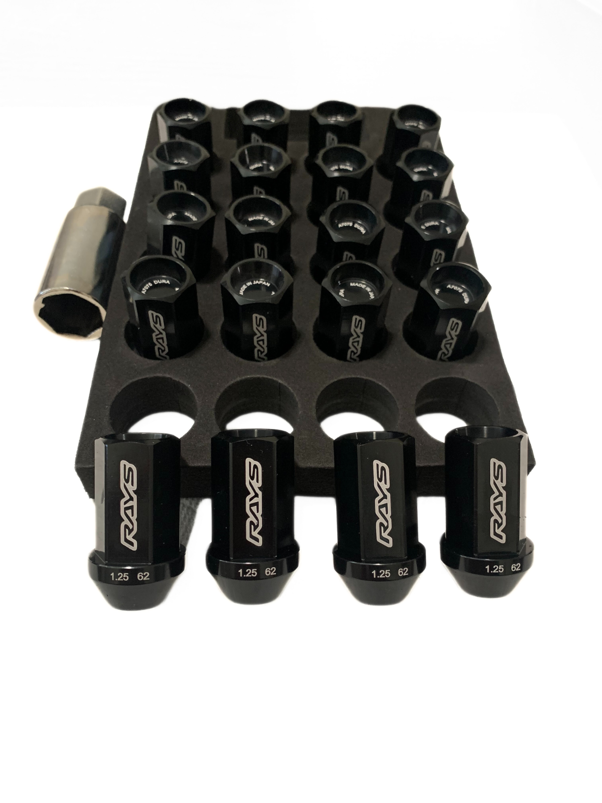 Volk Racing Rays Straight L42 Dura Wheel Lock Lug Nuts – 12x1.5, Red, Set Of 4