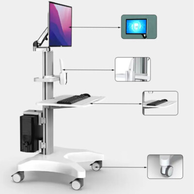 Mobiler Rollwagen für Intraoral Scanner & Computer Dental Gerätewagen Zahnarzt