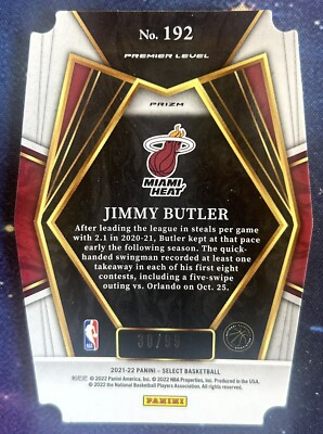 その他 2021-2022 Select Jimmy Butler 1 of 5 2021-22 Panini Select Jimmy Butler Premier Level Blue Die