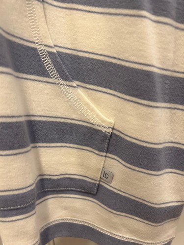 UNUSED W/TAGS Liz Claiborne Ivory w/ Periwinkle Stripes Zip Up Cotton Jacket XL - Picture 2 of 4