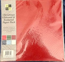 DCWV CHRISTMAS 12 x 12 Scrapbook Paper Glittered Textured Quick Ship