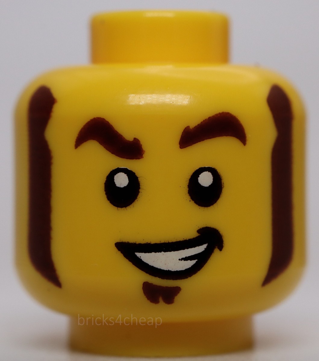 Lego Head Thick Dark Brown Eyebrows Mutton Chops and Soul