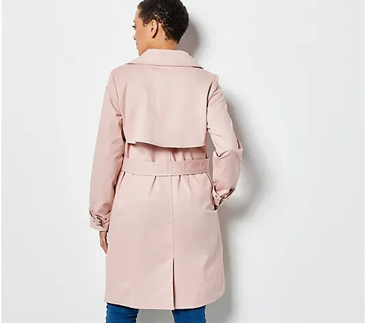 Centigrade Twill Double Breasted Long Trench Coat-Stone-3X