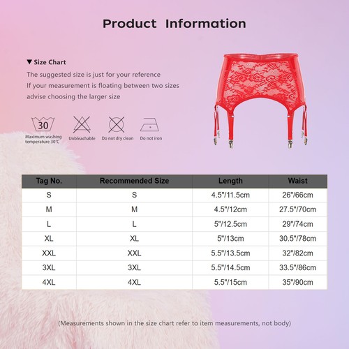 Women's Garter Belt Miniskirt High Waist Thigh Highs Suspender Lace Lingerie - Picture 29 of 37