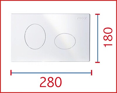 Platte für Ablaufkasten WC Einbau Pucci Ellipse Doppeltaste 2 Tasten