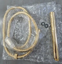 PHYLRICH K6530/003 POLISHED BRASS ROUND 7 3/8" HAND HELD SHOWER HEAD w/59" HOSE