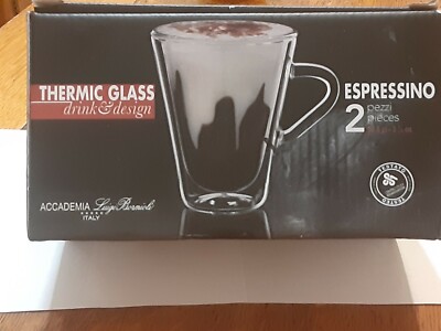 Thermic Glass Espressino 2 Pieces 3.5oz Bormioli Luigi  ITALY...*NEW*