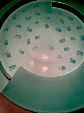 New Made In USA VTG Tupperware Cheese & Cracker Serving Tray Green 3306A-1 NOS