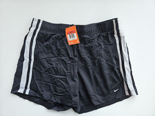 NIKE Women's L Black White Mesh Athletic Shorts Running Short Pants