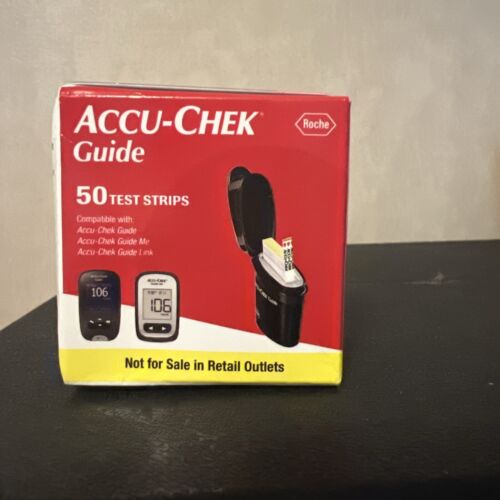 Paski testowe Accu-Chek Guide -50 Ct Box - Wygasa 4/6/25 - Darmowa wysyłka! - Zdjęcie 1 z 7