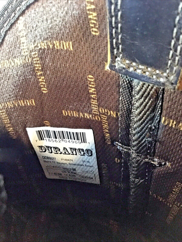 Durango Rebel Western Brown Leather boots Men's Size 9.5 W #Ddb0077 - Picture 6 of 15