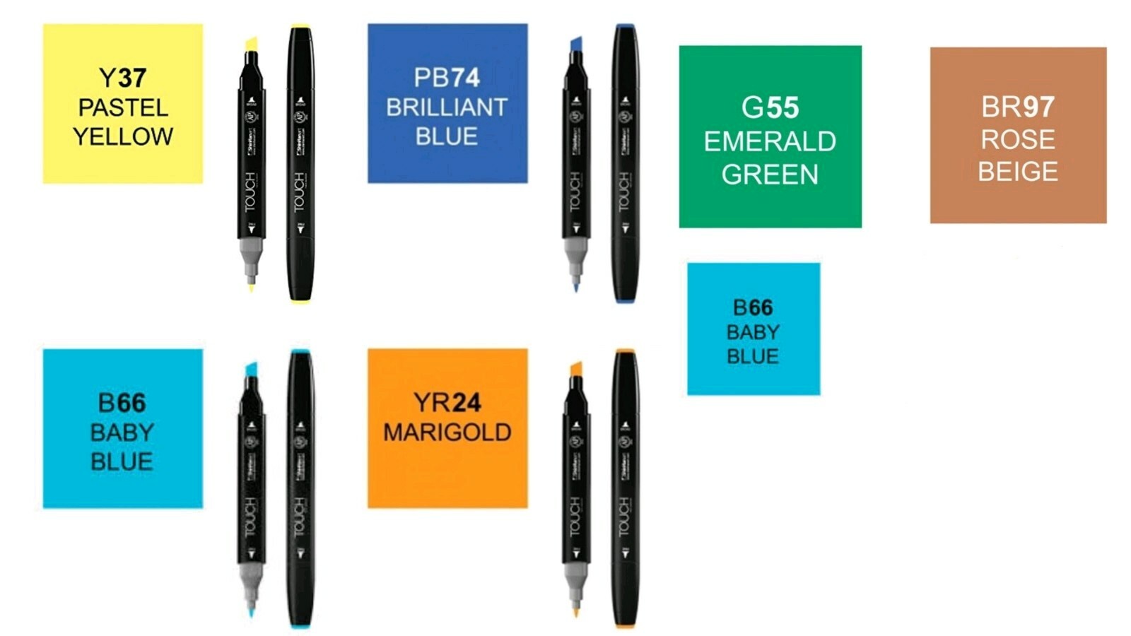Touch Twin Marker Shinhan Art, le coffret de 7 feutres d'art à encre permanente haut de gamme