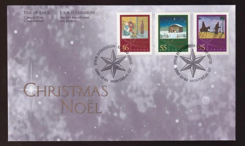 Canada FDC 2000 sc#1873-1875 Christmas Nativity 46/55/95¢