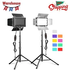 2 Pack LED Video Photography Lighting Kit with 54'' Tripod Stand