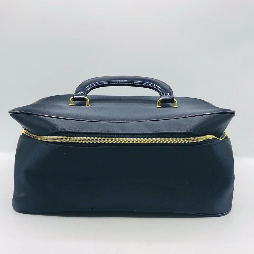 Estuche de Maquillaje Azul Marino Estee Lauder Bolso de Belleza Artículos de Aseo con Asa Bolso Vintage Foto 2 de 4